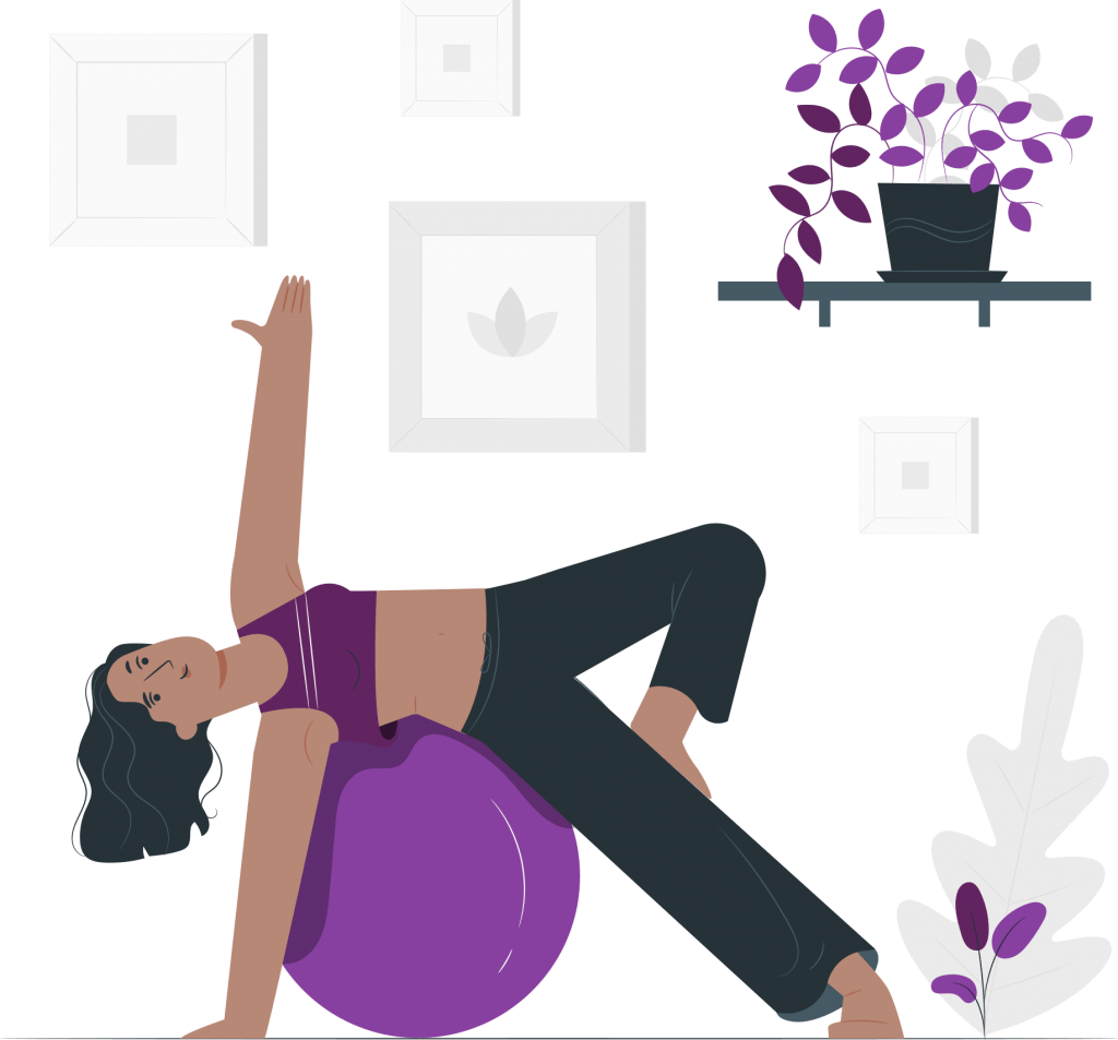 Pilates flexible yoga working from home